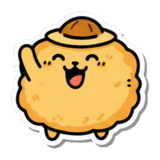 快乐地挥手打招呼 Cute Rice Ball Emotions sticker for expressive chats and social replies.