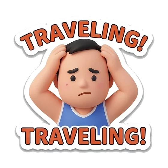 frustrated traveling Basketball Pro Boy sticker for expressive chats and social replies.