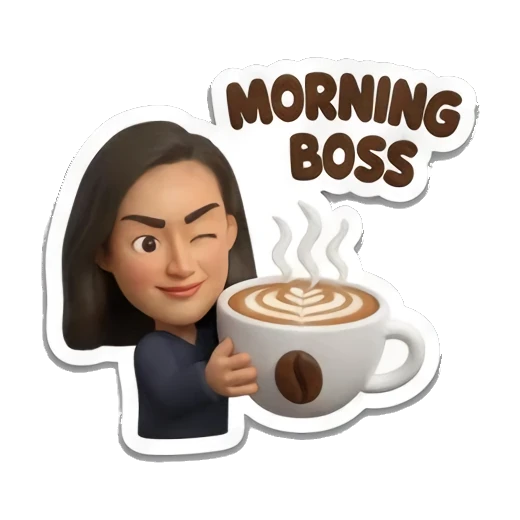 早晨拿着咖啡的职场女性 Coffee Addict Girl sticker for expressive chats and social replies.