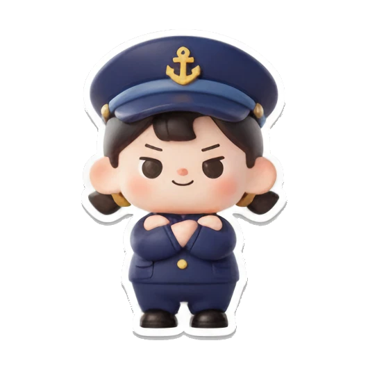 小水手抱臂严肃 Chibi Sailor's Daily Expressions sticker for expressive chats and social replies.