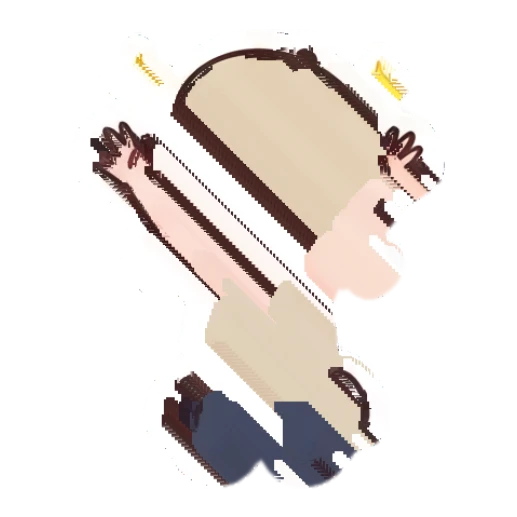 Girl in beret jumping with excitement and sparkling eyes Beret Girl Daily Life sticker for expressive chats and social replies.