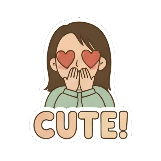 Girl with heart eyes Playful Girl Daily Expressions sticker for expressive chats and social replies.