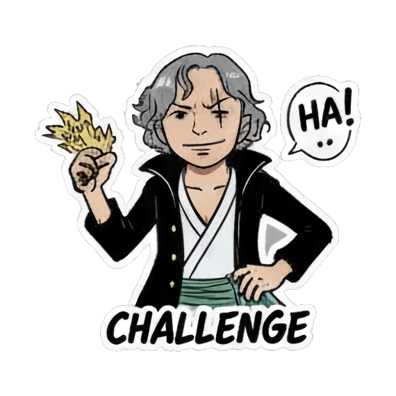 cute girl smiling Anime Adventure Crew sticker for expressive chats and social replies.