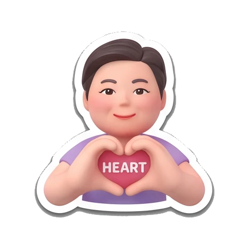 Making a heart shape Playful Card Gamer sticker for expressive chats and social replies.