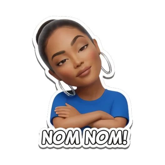 享受美食的表情 Modern Girl Expressions sticker for expressive chats and social replies.