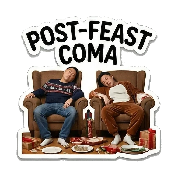 Couple singing Christmas carols Christmas Couple Adventures sticker for expressive chats and social replies.