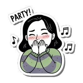 少女害羞地捂嘴笑 Girl's Daily Moods sticker for expressive chats and social replies.