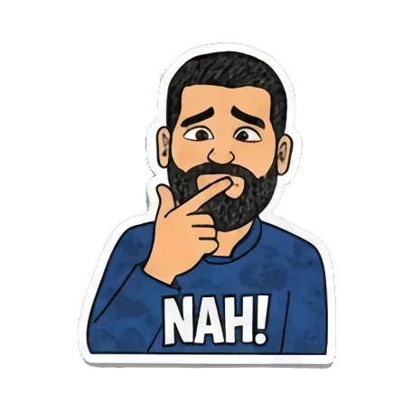 困倦打盹zzz Bearded Man Expressions sticker for expressive chats and social replies.