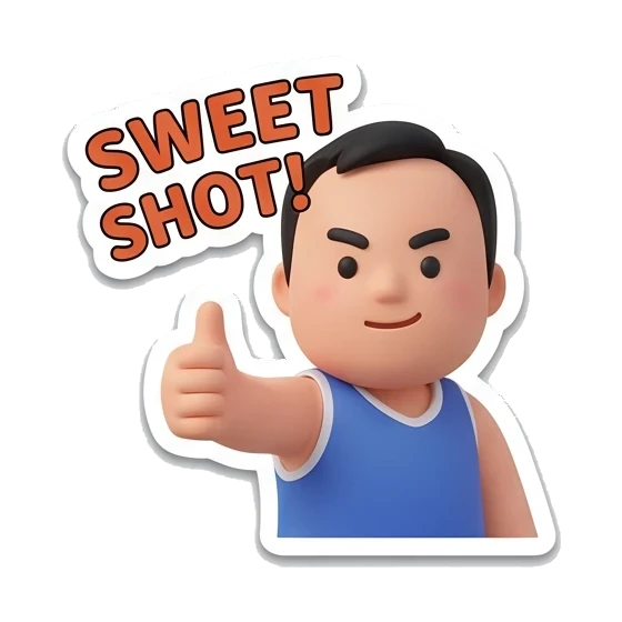 thumbs up sweet shot Basketball Pro Boy sticker for expressive chats and social replies.