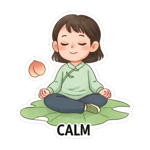 清新治愈的国风插画 Zen Girl Daily Life sticker for expressive chats and social replies.