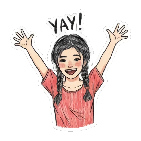 少女比耶胜利 Girl's daily sticker for expressive chats and social replies.