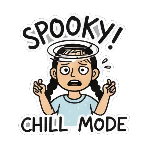 女孩头晕眼花 Playful Pigtail Girl sticker for expressive chats and social replies.