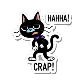 开心猫咪 Black Cat Ski Adventures sticker for expressive chats and social replies.
