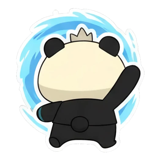 Panda waving back with a swirling motion effect Little Panda Daily Life sticker for expressive chats and social replies.