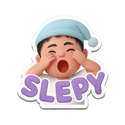 困倦打哈欠 Little Buddy's Big Feelings sticker for expressive chats and social replies.
