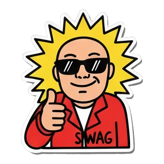 angry red face Bald Guy Pop Art Vibes sticker for expressive chats and social replies.