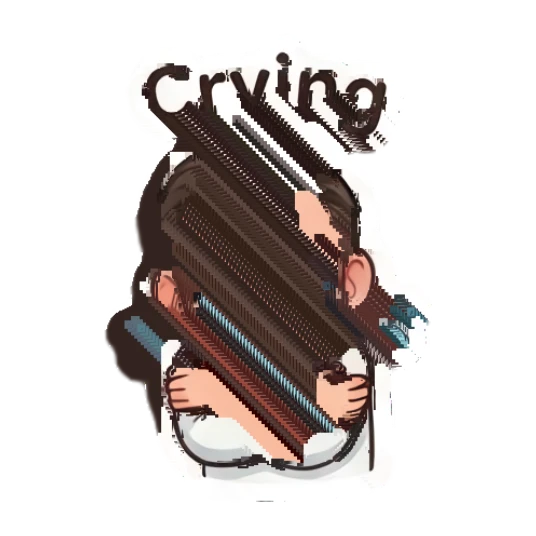 Man with beard and glasses crying with arms crossed Gentle Bearded Man Daily sticker for expressive chats and social replies.