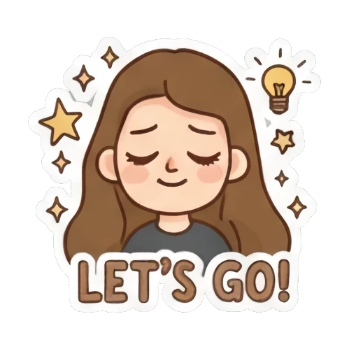 Girl saying let's go Girl's Daily Moods sticker for expressive chats and social replies.