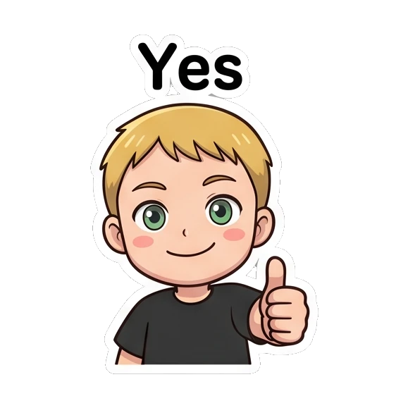 Blonde boy giving a thumbs up with a cheerful smile Blonde Boy Daily Expressions sticker for expressive chats and social replies.