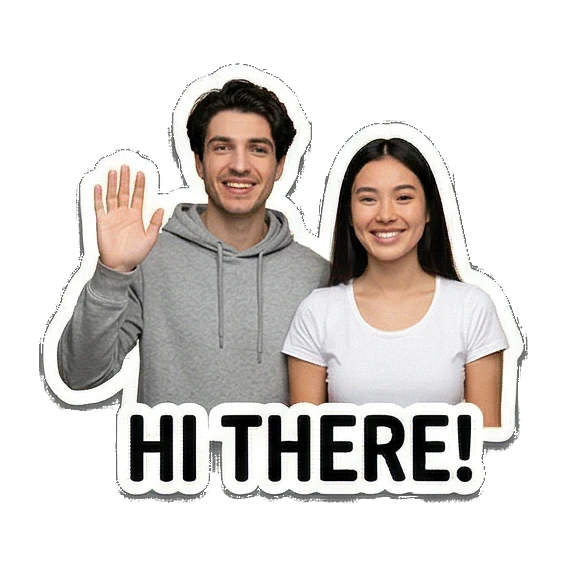 情侣击掌问候 Couple Daily Vibes sticker for expressive chats and social replies.