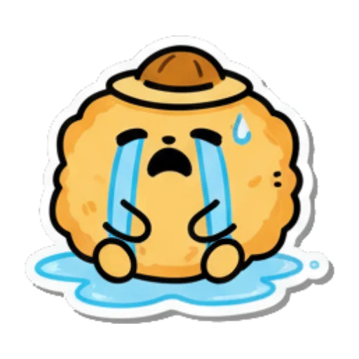 坐在地上嚎啕大哭 Cute Rice Ball Emotions sticker for expressive chats and social replies.