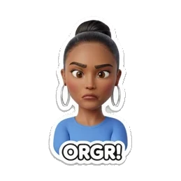 困惑无奈的眼神 Cheerful 3D Girl Expressions sticker for expressive chats and social replies.