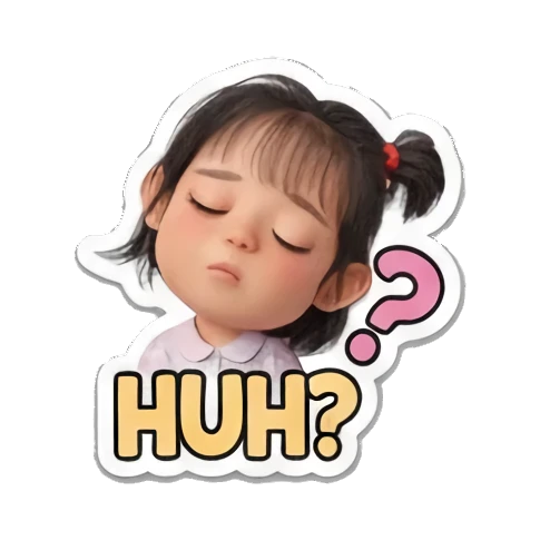 小女孩困惑挠头 Little Girl Daily Vibes sticker for expressive chats and social replies.