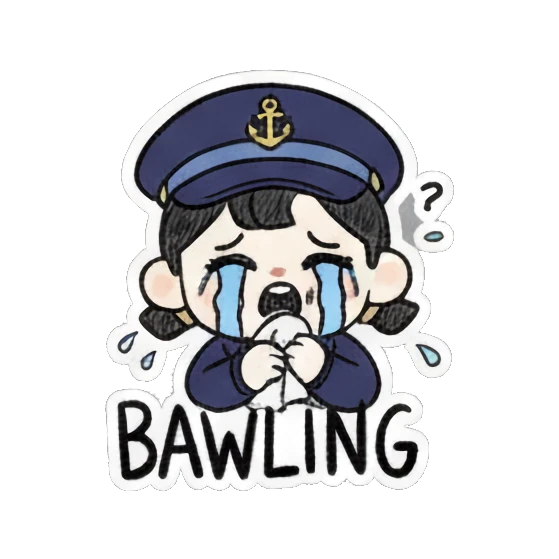 哭泣水手Bawling Little Sailor's Daily Fun sticker for expressive chats and social replies.