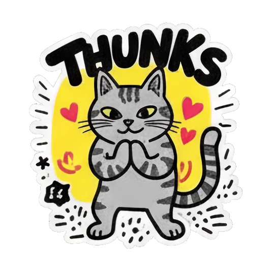 猫咪鼓掌喝彩 Colorful Keith Haring Cat sticker for expressive chats and social replies.