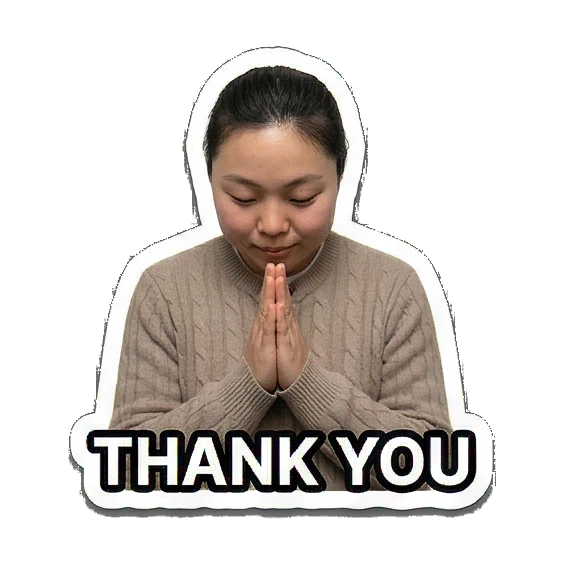 Girl praying saying thank you Hip-hop Girl Daily Vibes sticker for expressive chats and social replies.