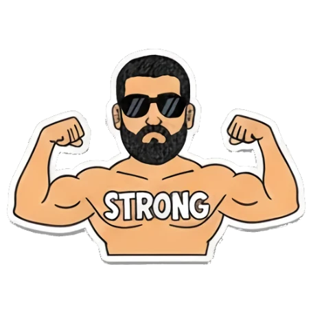 放松休闲CHILL Bearded Man Expressions sticker for expressive chats and social replies.