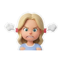 愤怒冒烟的女孩 Blonde Girl Daily Vibes sticker for expressive chats and social replies.