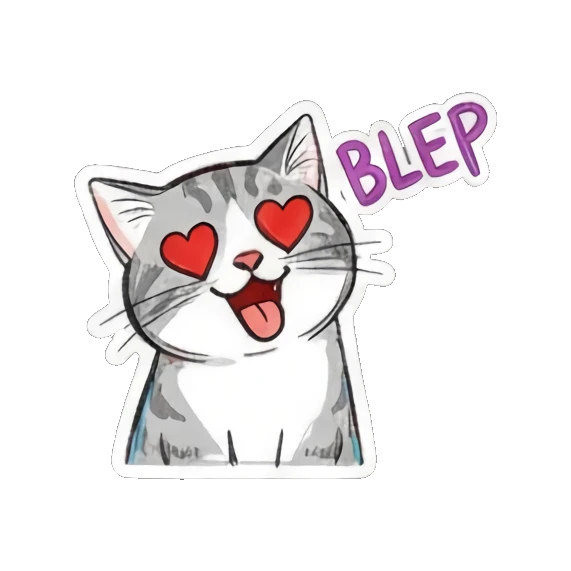 Confused cat asking HUH? Mischievous Meow Moments sticker for expressive chats and social replies.