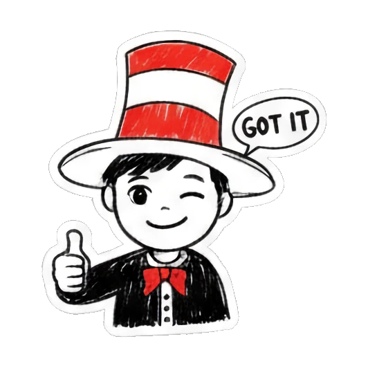 男孩点赞表情GOT IT Doodle Hat Boy sticker for expressive chats and social replies.