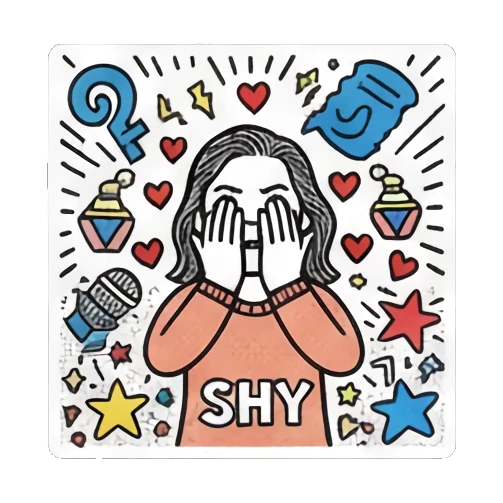 女孩害羞遮脸 Pop Art Girl Daily Vibes sticker for expressive chats and social replies.