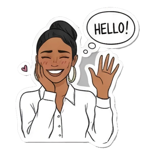 害羞脸红了 Doodle Girl Moods sticker for expressive chats and social replies.