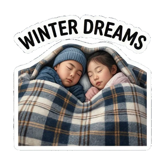兄妹迷路指路 Winter Kids Duo sticker for expressive chats and social replies.