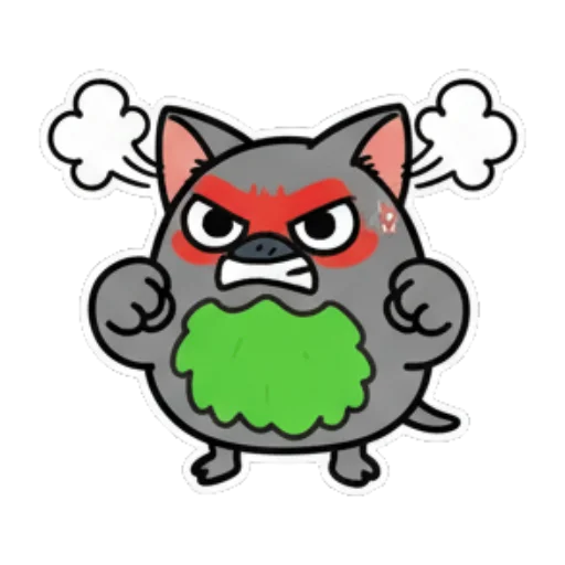 愤怒冒烟的卡通形象 Cute Leaf Creature Expressions sticker for expressive chats and social replies.