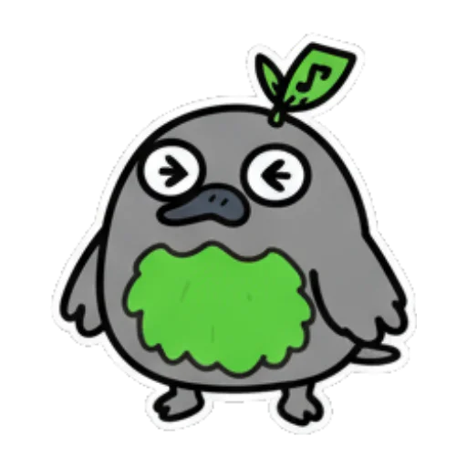呆萌的无语表情 Cute Leaf Creature Expressions sticker for expressive chats and social replies.