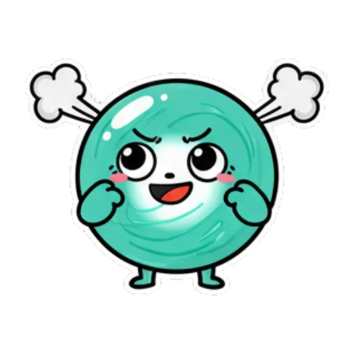 气得冒烟头顶冒火 Teal Blob Expressive Stickers sticker for expressive chats and social replies.