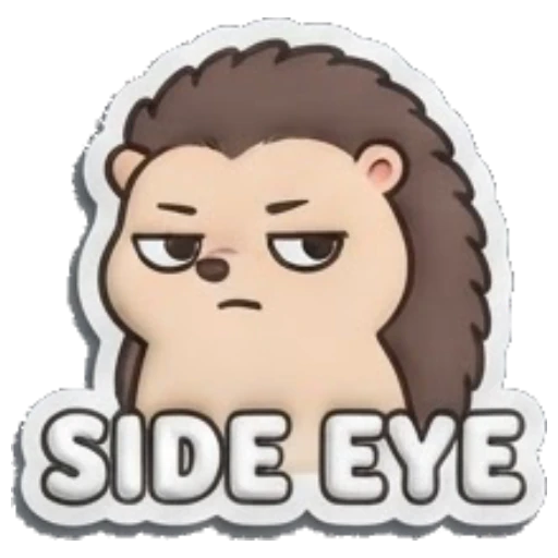 Hedgehog giving a judgmental side eye Puffy Hedgehog Daily sticker for expressive chats and social replies.