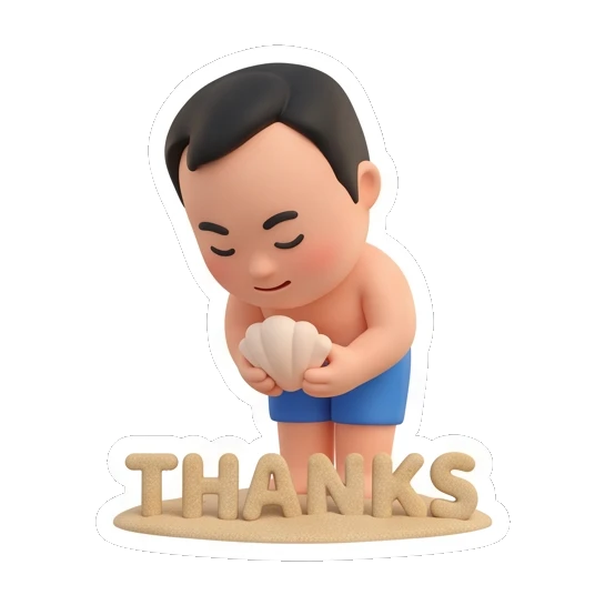 男孩双手合十感谢 Summer Boy Adventures sticker for expressive chats and social replies.
