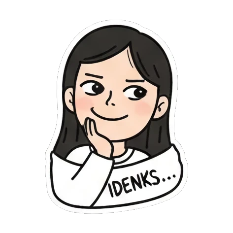 灵光一现思考 Daily Doodle Girl sticker for expressive chats and social replies.