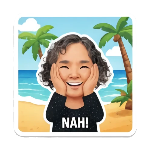 妈妈双手托脸拒绝 Cheerful Mom Daily Life sticker for expressive chats and social replies.