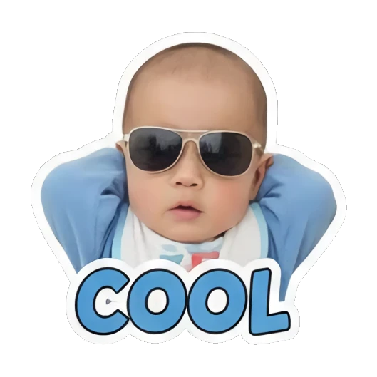 耍酷的宝宝说COOL Little Baby Expressions sticker for expressive chats and social replies.