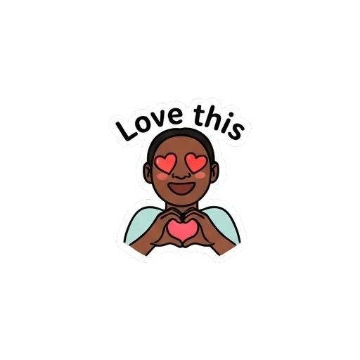 Young girl forming a heart shape with her hands and heart eyes. Vibrant Daily Expressions sticker for expressive chats and social replies.