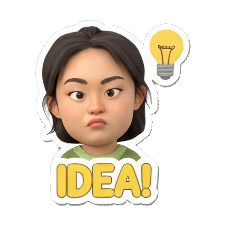 萌趣表情，点亮你的对话 Cute Girl's Daily Moods sticker for expressive chats and social replies.