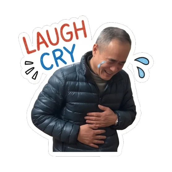 Dad celebrating with confetti Cheerful Dad Daily Life sticker for expressive chats and social replies.
