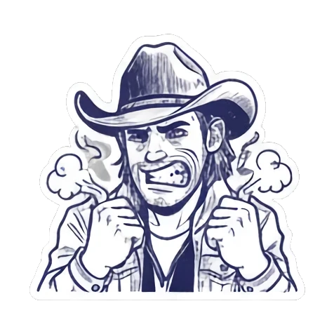 牛仔震惊SHOCKED表情 Cowboy Expressive Stickers sticker for expressive chats and social replies.