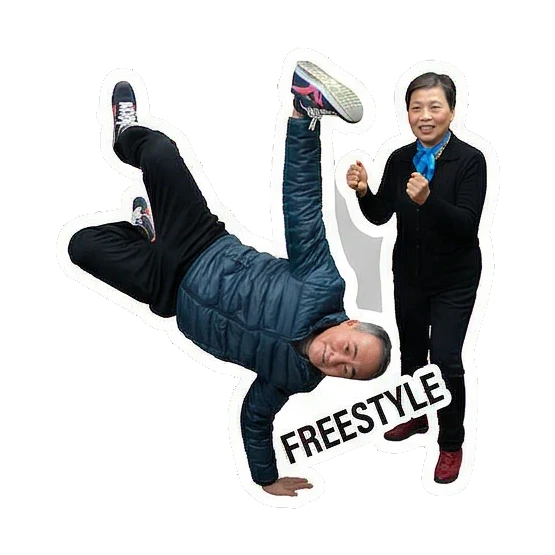 爷爷奶奶伤心哭泣，Sad But True Hip-hop Elders' Daily sticker for expressive chats and social replies.